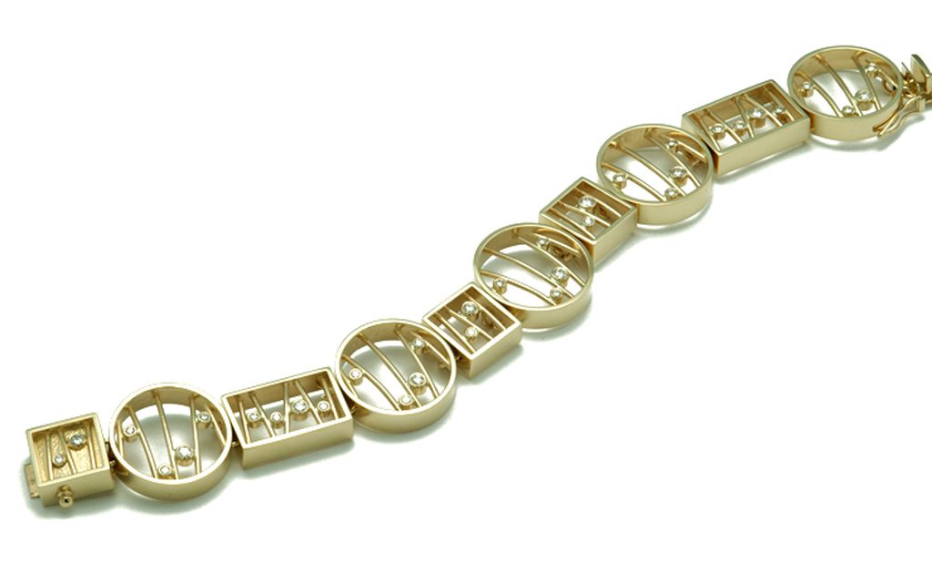 4021B/4022B - 14K gold bracelet set with .90cttw. Diamonds (42.5g) Price Upon Request Note-Components from 4021B can be combined to create different lengths and variations